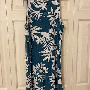 Blue and white floral summer dress